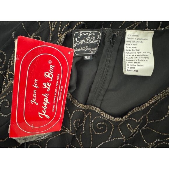 Jean for Joseph LeBron Black Gold Beaded Long Gown Dress Size 26W 4X New Wedding - Picture 7 of 9